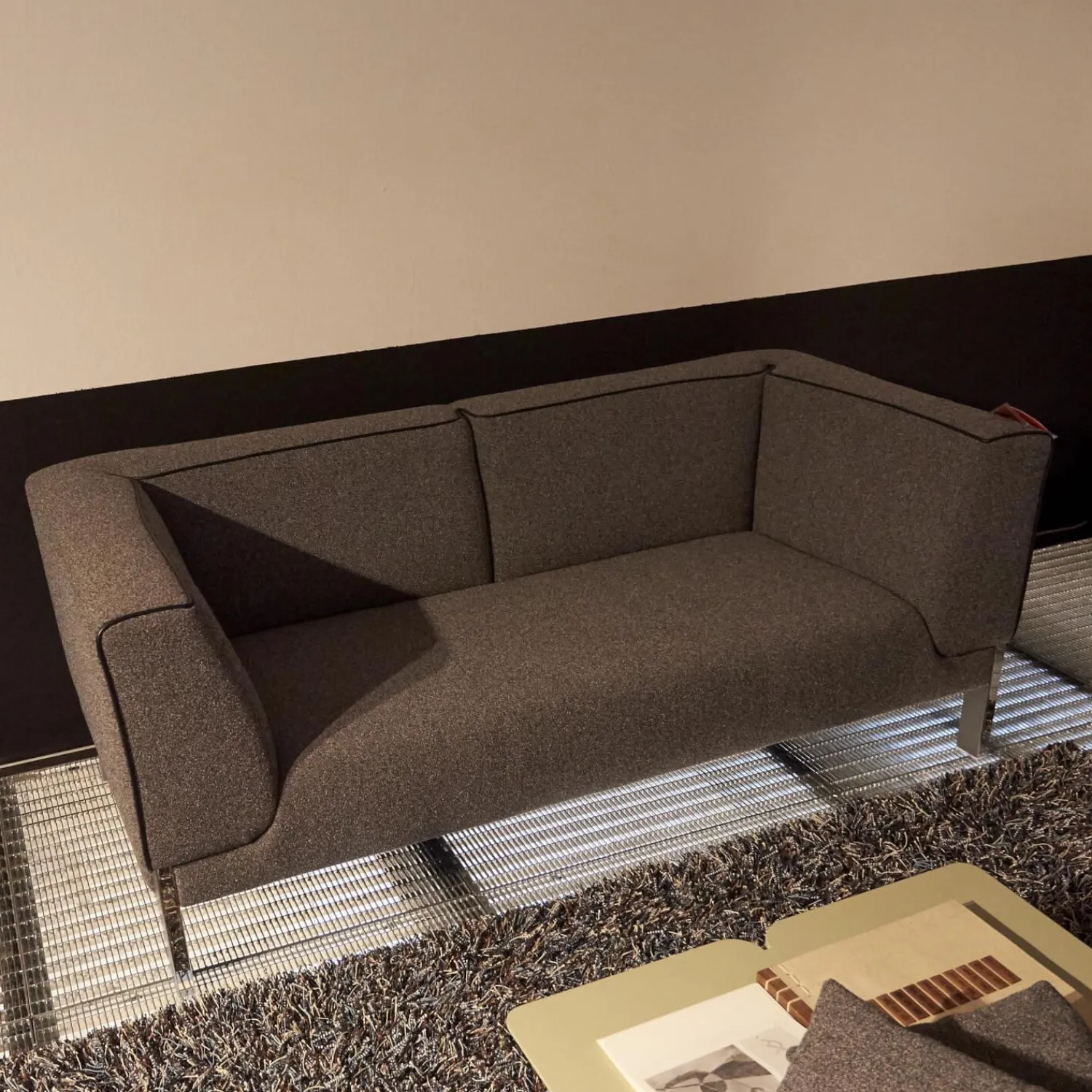 Credo Polstergruppen|Polstergruppe Lobby Stoff 9400 Clip Grau Naht Keder 80293 Rio Anthrazit Füße Vierkant Chrom