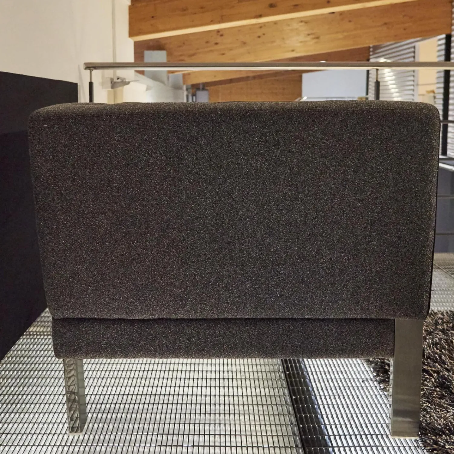 Credo Polstergruppen|Polstergruppe Lobby Stoff 9400 Clip Grau Naht Keder 80293 Rio Anthrazit Füße Vierkant Chrom