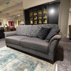 Wemafa Polstergruppen|Polstergruppe Lux Medico 840 Bezug Korpus Stoff 165 30 Grau Rückenkissen 164 30 Grau Holzfuß Buche Wengefarbig Inklusive Sofakissen