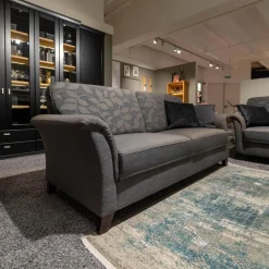 Wemafa Polstergruppen|Polstergruppe Lux Medico 840 Bezug Korpus Stoff 165 30 Grau Rückenkissen 164 30 Grau Holzfuß Buche Wengefarbig Inklusive Sofakissen