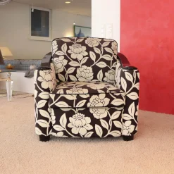 Finkeldei Polstergruppen|Polstergruppe Metropolitan Stoff Hellbeige Schwarz Halbrundsofa Mit 2 Sesseln