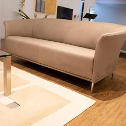 WK Wohnen Polstergruppen|Polstergruppe Navarro Anilin-Dickleder Füße Metallbügel Nickel Satiniert