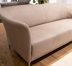 WK Wohnen Polstergruppen|Polstergruppe Navarro Anilin-Dickleder Füße Metallbügel Nickel Satiniert