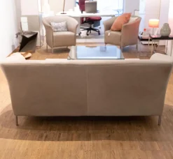 WK Wohnen Polstergruppen|Polstergruppe Navarro Anilin-Dickleder Füße Metallbügel Nickel Satiniert