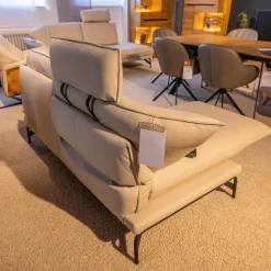 himolla Polstergruppen|Polstergruppe Nova 1378 Bezug Leder 24 Longru Nebel Beige Grau Füße Anthrazit Pulverbeschichtet