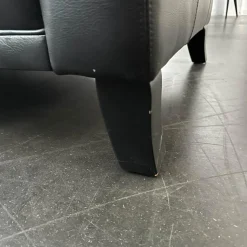 Werther Polstergruppen|Polstergruppe Sofa Prestige Bezug Leder L9999C Grain Schwarz Fuß Holz Schwarz