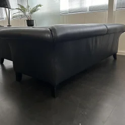 Werther Polstergruppen|Polstergruppe Sofa Prestige Bezug Leder L9999C Grain Schwarz Fuß Holz Schwarz