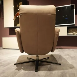 Hukla Polstergruppen|Polstergruppe VS HU1169 Sofa Leder Aurelia Stone Braun Füße Metall Schwarz Mit Sessel Sternfuß Schwarz Und Kissen