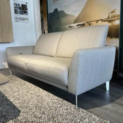 WK Wohnen Polstergruppen|Polstergruppe WK 652 Mit 2 Sofas Stoff JAB Grau PG 3 Fuß Alu Matt Sitze Soft