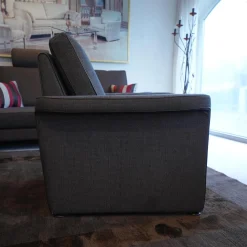 Wemafa Polstergruppen|Polstergruppe York 520 Sofa 2,5 Sitzig, Sessel, Funktionssessel Stoff Bezug Dunkelbraun Melliert 455 080 Funktionssessel Manuell Stufenlos Verstellbar