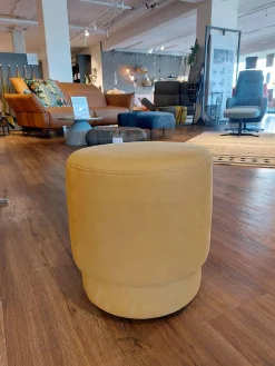 Comfort Republic Hocker & Sitzsäcke|Polsterhocker Emma Leder W11 Mustard Braun Beige