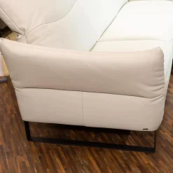 DFM Ecksofas|Polsterkombi CR Victoria Leder WM Light Grey Fuß MR2 Schwarz