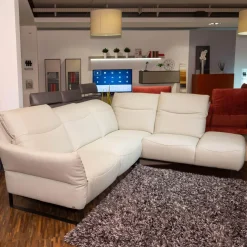 DFM Ecksofas|Polsterkombi CR Victoria Leder WM Light Grey Fuß MR2 Schwarz