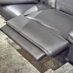 WK Wohnen 2-Sitzer-Sofas|Polstermöbel WK 530 Gracella Leder Cougar Farbe 10 Schwarz Metallfuß Matt Anthrazit Lackiert