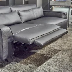 WK Wohnen 2-Sitzer-Sofas|Polstermöbel WK 530 Gracella Leder Cougar Farbe 10 Schwarz Metallfuß Matt Anthrazit Lackiert