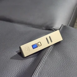 WK Wohnen 2-Sitzer-Sofas|Polstermöbel WK 530 Gracella Leder Cougar Farbe 10 Schwarz Metallfuß Matt Anthrazit Lackiert