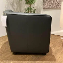 Erpo Relaxsessel|Polstersessel Classics CL 190 Leder I-43.059 Anthrazit Holzfüsse Schwarz