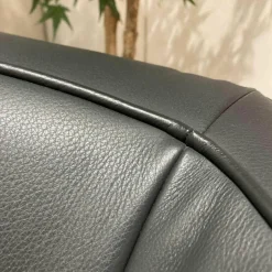 Erpo Relaxsessel|Polstersessel Classics CL 190 Leder I-43.059 Anthrazit Holzfüsse Schwarz