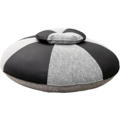 Cierre Hocker & Sitzsäcke|Pouf Echinoidea in Leder Stoffkombination Grau Schwarz