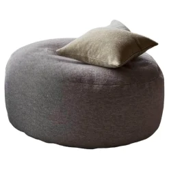 Ivano Redaelli Hocker & Sitzsäcke|Pouf Frizzino Bezug Stoff Frise 01 Beige Grau Ohne Dekokissen