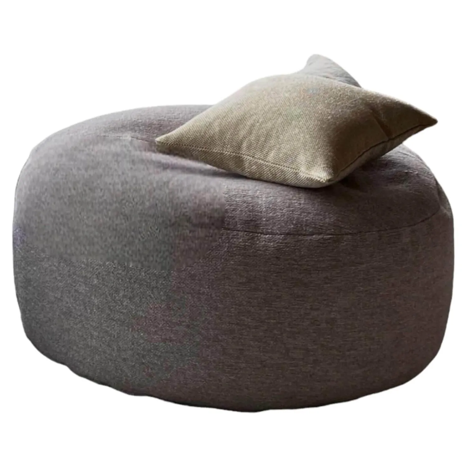 Ivano Redaelli Hocker & Sitzsäcke|Pouf Frizzino Bezug Stoff Frise 01 Beige Grau Ohne Dekokissen