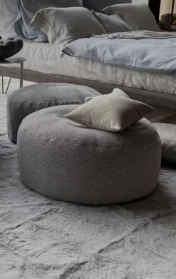 Ivano Redaelli Hocker & Sitzsäcke|Pouf Frizzino Bezug Stoff Frise 01 Beige Grau Ohne Dekokissen