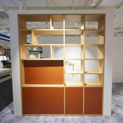 Rietberger Möbelwerke Regale|Raumteiler Axor-S Eiche Sand Lack Ziegelrot