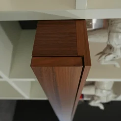 Musterring Regale|Raumteiler Regal Kara 61697 Lack Weiß Nussbaum Nova Griff Edelstahl