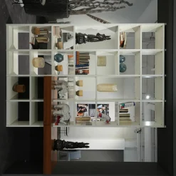 Musterring Regale|Raumteiler Regal Kara 61697 Lack Weiß Nussbaum Nova Griff Edelstahl