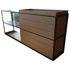 Interlübke Kommoden & Sideboards|Raumteiler Tado Lack M10 Schwarz Eloxiert O20 Mit Klappe Und Schubkasten Und Fachböden