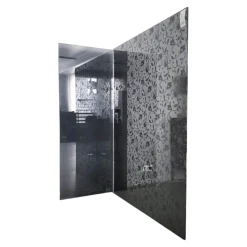 Glas Italia Regale|Raumteiler Wall SIO2 Rauchglas Schwarz Mit Floralem Muster