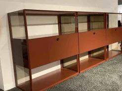 Piure Regale|Raumteiler-Regal Mesh 3-teilig Mattlack Grau Rot