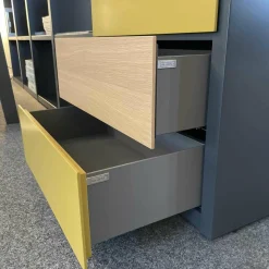 Interlübke Regale|Raumteilerregal Studimo Lack Matt Anthrazit Fronten Lack Matt Curry Eiche Furnier