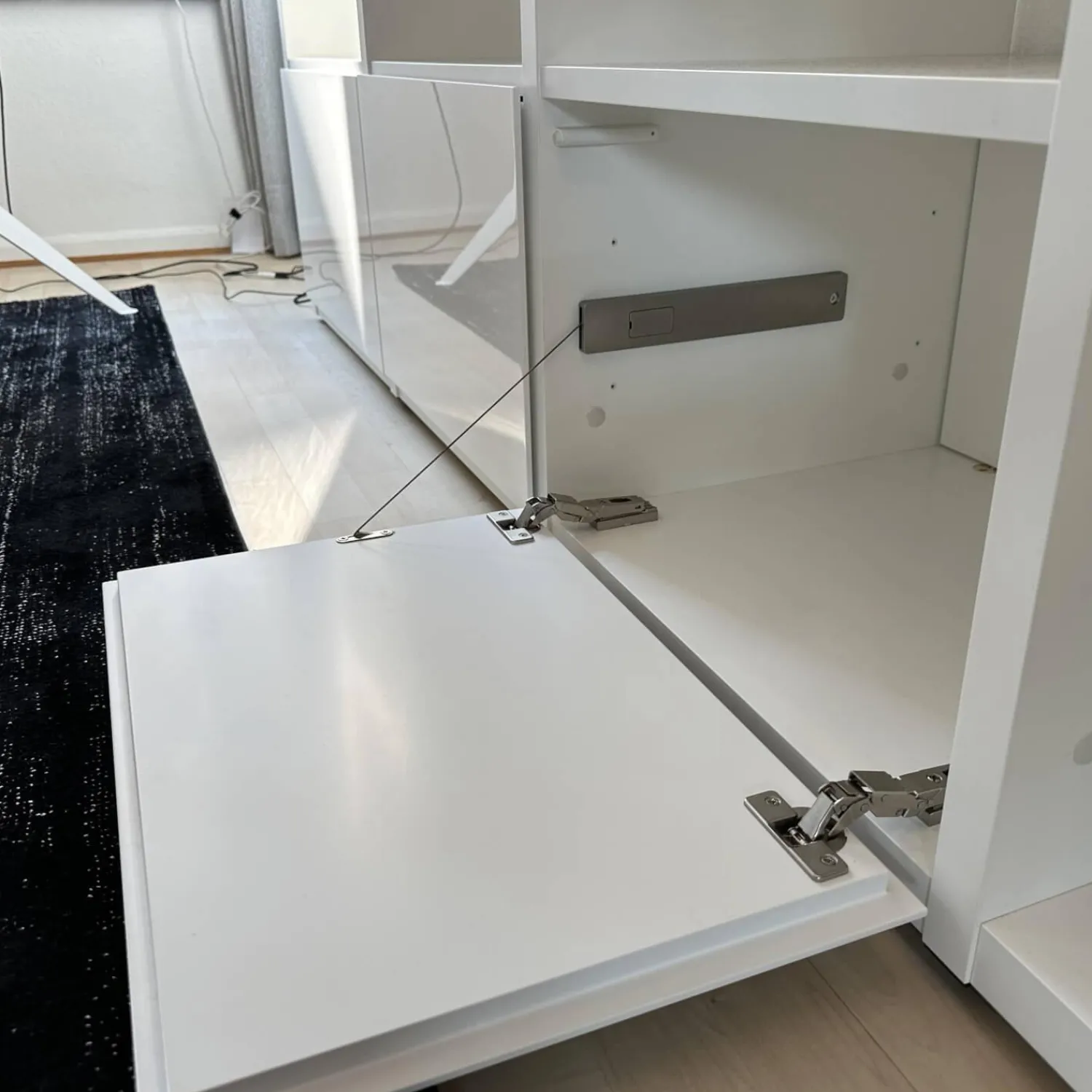 Interlübke Regale|Raumteilerwand Studimo Korpus Lack Matt Schneeweiß M03 Front Lack Hochglanz Schneeweiß M74 Mit Leiter