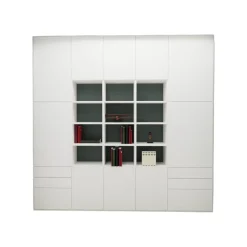 Interlübke Regale|Reaglwand Studimo Lack Schneeweiß M03 Rückwände In Offenen Bereichen Lack Laguna M80 Grau