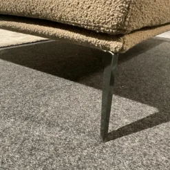 Cierre Daybeds & Recamieren|Recamiere Aida Stoff 2 Orsetto 5 121 Beige Braun Gestell Schwarz Chrom Mit Klappbarere Armlehne