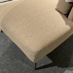 Cierre Daybeds & Recamieren|Recamiere Aida Stoff 2 Orsetto 5 121 Beige Braun Gestell Schwarz Chrom Mit Klappbarere Armlehne