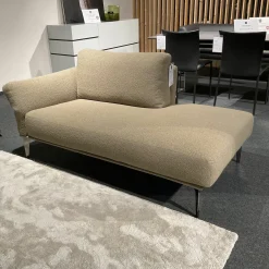 Cierre Daybeds & Recamieren|Recamiere Aida Stoff 2 Orsetto 5 121 Beige Braun Gestell Schwarz Chrom Mit Klappbarere Armlehne