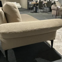 Cierre Daybeds & Recamieren|Recamiere Aida Stoff 2 Orsetto 5 121 Beige Braun Gestell Schwarz Chrom Mit Klappbarere Armlehne