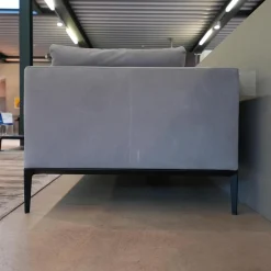 Walter Knoll Daybeds & Recamieren|Recamiere Jaan Living 783 25 Bezug Leder Velvet Chia Grau Mit Ablageboard Saddle Black Schwarz Und Kisssen