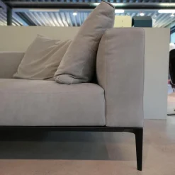 Walter Knoll Daybeds & Recamieren|Recamiere Jaan Living 783 25 Bezug Leder Velvet Chia Grau Mit Ablageboard Saddle Black Schwarz Und Kisssen