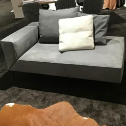 Jori Daybeds & Recamieren|Recamiere Landscape Leder Nubuck Antraciet Anthrazit Gestell Metall Lack Schwarz Matt Inklusive Kissen