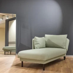 Brühl Daybeds & Recamieren|Recamiere Tam Bezug Stoff 3222 32 Mint Grün Gestell Schwarz Inklusive Armlehne Links Verschiebbar Und Abklappbar Mit Kissen