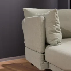 Brühl Daybeds & Recamieren|Recamiere Tam Bezug Stoff 3222 32 Mint Grün Gestell Schwarz Inklusive Armlehne Links Verschiebbar Und Abklappbar Mit Kissen