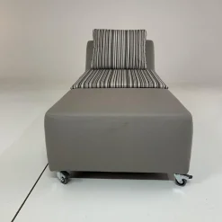 Werther Daybeds & Recamieren|Recamiere Wave Bezug Stoff U3201F Grau Kissen Stoff R3210F Schwarz Beige Mit Rollen