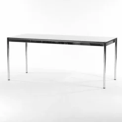 USM Haller Schreibtische & Sekretäre|Rechtecktisch 175x75 Platte Kunstharz Perlgrau Gestell Verchromt