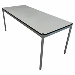USM Haller Schreibtische & Sekretäre|Rechtecktisch 175x75 USM-Haller Kunstharz Perlgrau Gestell Verchromt
