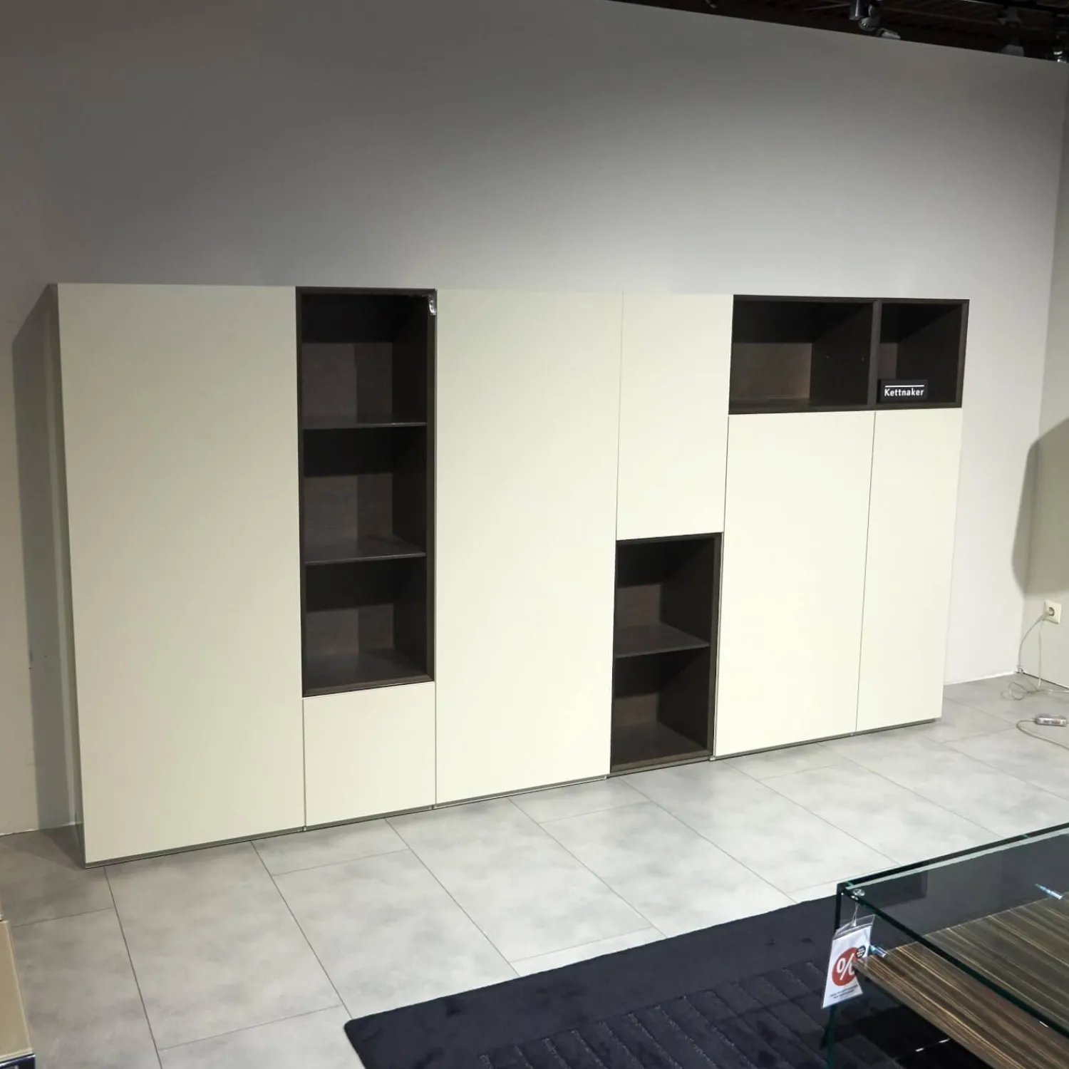 Kettnaker Regale|Regal Alea Lack Kiesel Grau Weiß Und Eiche Nero Schwarz Inklusive Einteilung