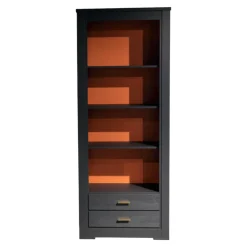 Form Exclusiv Regale|Regal Bordeaux Europäische Kirsche Anthrazit Reliefstruktur Beschläge Messing Geschliffen 2 Schübe Rückwand Rot