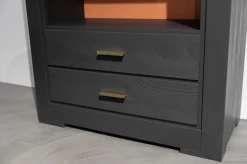 Form Exclusiv Regale|Regal Bordeaux Europäische Kirsche Anthrazit Reliefstruktur Beschläge Messing Geschliffen 2 Schübe Rückwand Rot